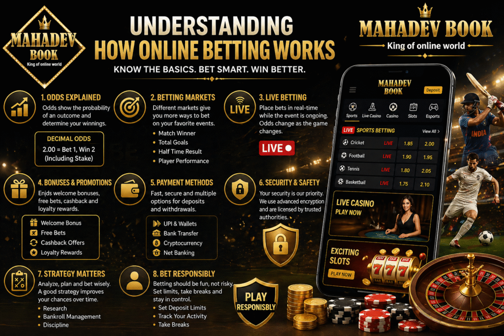 Understanding how online betting works with odds, markets, and live betting interface