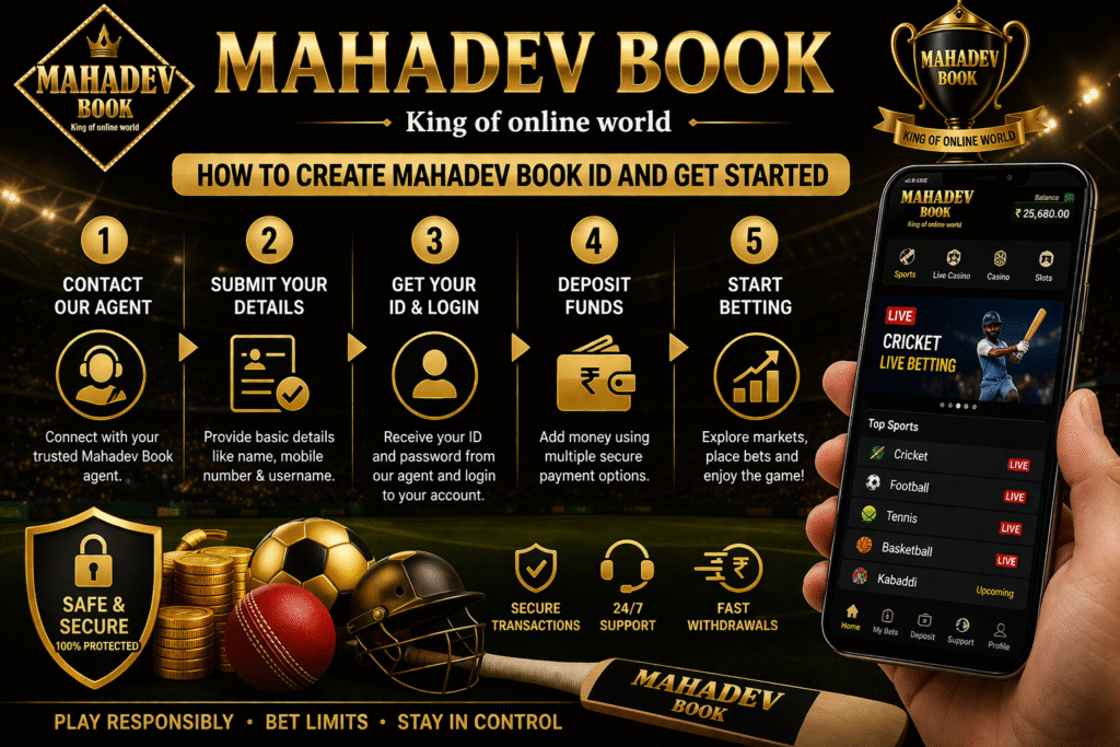 Step by step guide to create Mahadev Book ID with login and deposit process