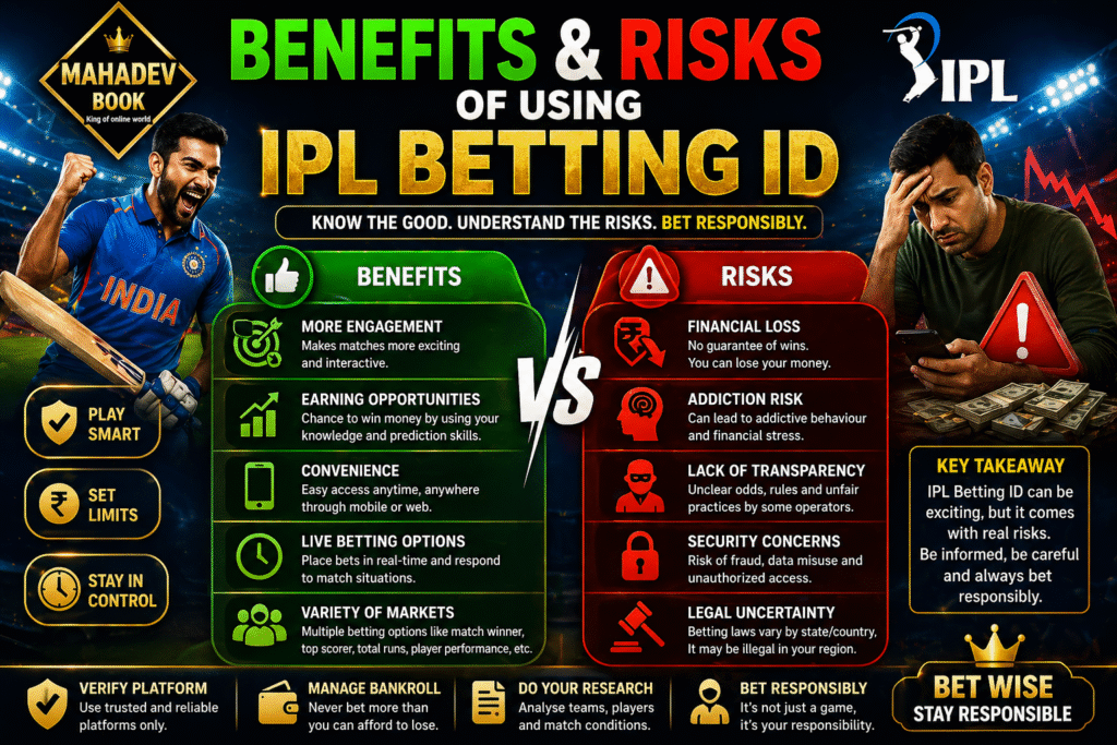 IPL betting benefits and risks infographic
