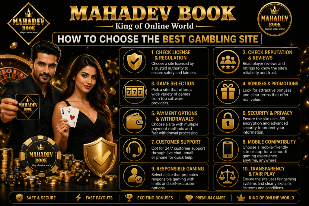 Mahadev Book guide on how to choose the best gambling site with tips on security, bonuses, payments and reputation